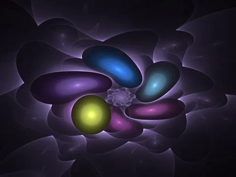 Abstract fractal background. Computer generated graphics. Magic rings. Render Stock Illustration