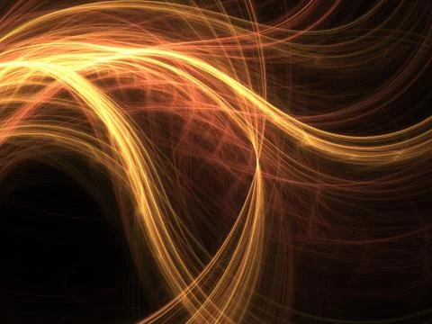 Abstract fractal background. Computer generated graphics. Orange waves. Stock Illustration