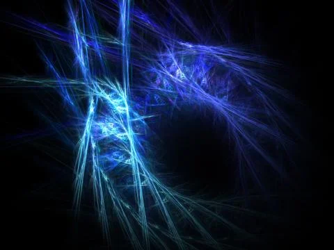 Abstract fractal background. Computer generated graphics. Blue rays 3D. Stock Illustration