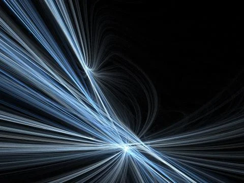 Abstract fractal background. Computer generated graphics. Light way in night. Stockillustratie