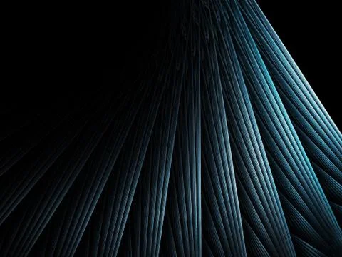 Abstract fractal background. Computer generated graphics. Blue rays. Stock Photos
