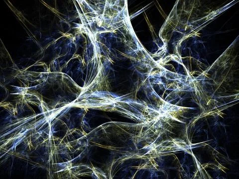 Abstract fractal background. Computer generated graphics. Blue and yellow spa Stock Photos