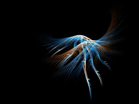 Abstract fractal background. Computer generated graphics. Flying ghostly silh Stock Photos