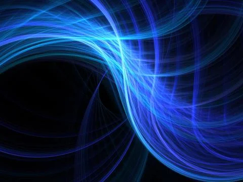 Abstract fractal background. Computer generated graphics. Blurred waves 3D. Stock Photos