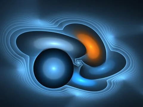 Abstract fractal background. Computer generated graphics. Blue bubbles 3D. Stock Photos