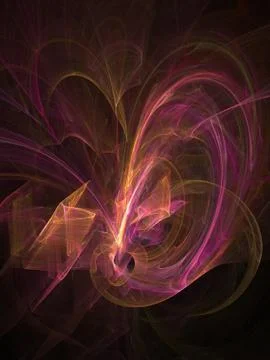Abstract fractal background. Computer generated graphics. Pink and orange cha Stock Photos