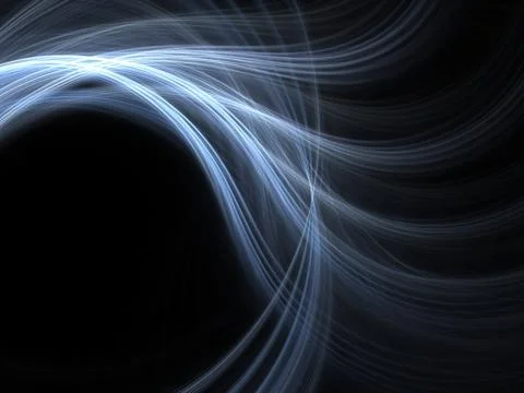Abstract fractal background. Computer generated graphics. Cold blue waves. Stock Photos