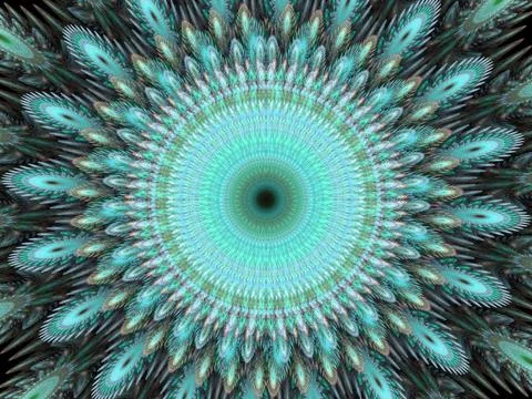 Abstract fractal background. Computer generated graphics. Floral blue texture Stock Photos