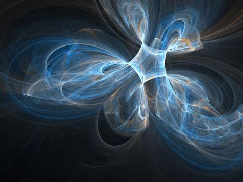 Abstract fractal background. Computer generated graphics. Blue texture. Stock Photos