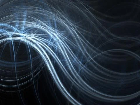Abstract fractal background. Computer generated graphics. Blue waves. Stock Photos