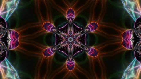 Abstract fractal background with neon pattern Illustrazione stock