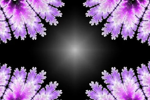Abstract fractal background in violet with copyspace. Flat wedding template w 스톡 일러스트