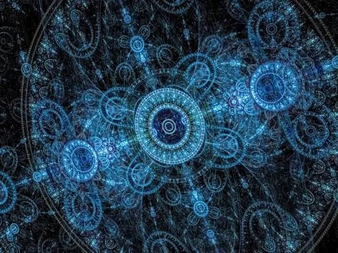 Abstract fractal circle pattern like clock - digitally generated Stock Illustration