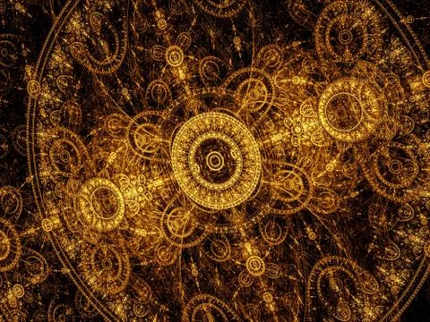 Abstract fractal circle pattern like clock - digitally generated Stock Illustration