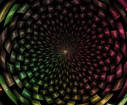 Abstract fractal composition. Magic explosion star with particles, motion ill Stock Illustration