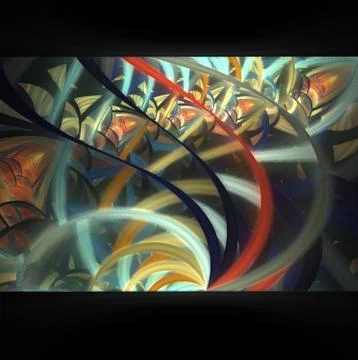 Abstract fractal computer-generated image of an underwater grass modern styli Illustrazione stock