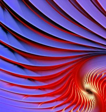 Abstract fractal computer-generated image of multicolored curves spiraling in 库存插图