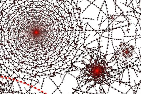 Abstract fractal, computer-generated image of the red web Stock Illustration