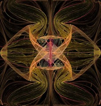 Abstract fractal computer generated image of a multicolored geometric pattern on Illustrazione stock