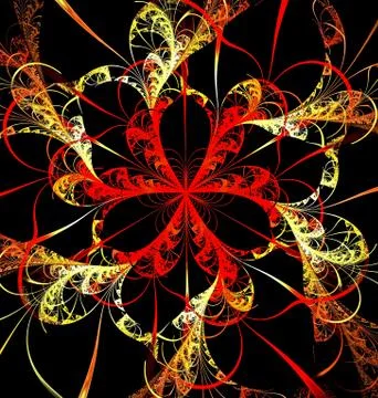 Abstract fractal computer generated image of a multicolored geometric pattern Illustrazione stock