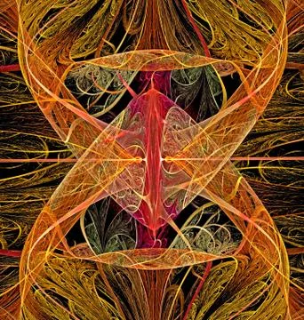 Abstract fractal computer generated image of a multicolored geometric pattern 스톡 일러스트