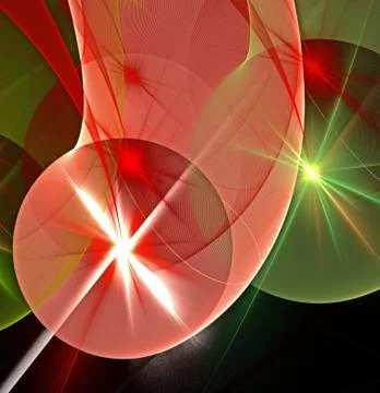 Abstract, fractal, computer-generated image of multicolored arches and curves Stock Illustration