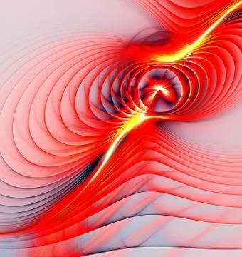 Abstract fractal computer-generated image of multicolored curves spiraling in Stock Photos