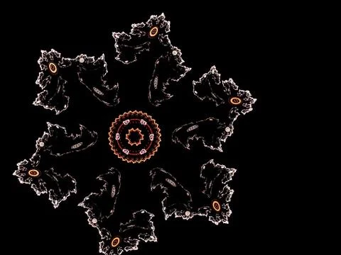 Abstract fractal computer generated snowflake Stock Illustration