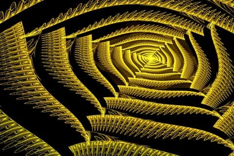 Abstract fractal computer image of a background of multicolored curves spiral Stock Illustration