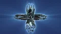 Abstract fractal cross-shaped rotating object with magic light rays HD Footage