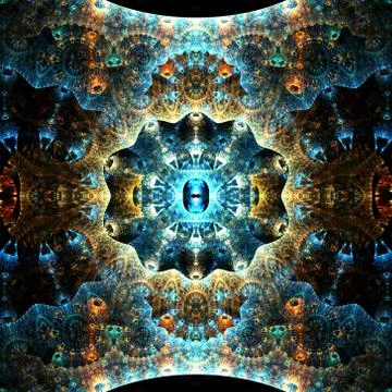 Abstract Fractal Delicate  Pattern Background - Fractal Art Stock Illustration