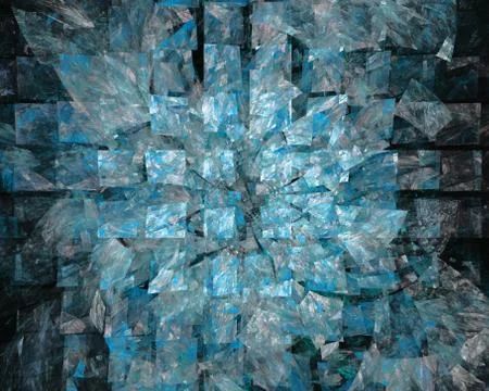 Abstract fractal design. Multiple rectangles on black. Stock Illustration