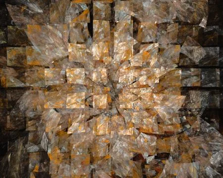 Abstract fractal design. Multiple rectangles on black. Stock Illustration