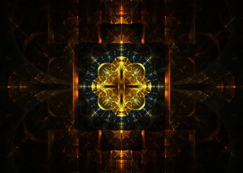 Abstract Fractal Elegant Floral Pattern Background - Fractal Art Stock Illustration