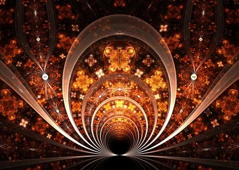 Abstract Fractal Exquisite  Pattern  Background - Fractal Art Stock Illustration