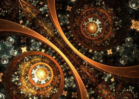 Abstract Fractal Exquisite  Pattern  Background - Fractal Art Stock Illustration