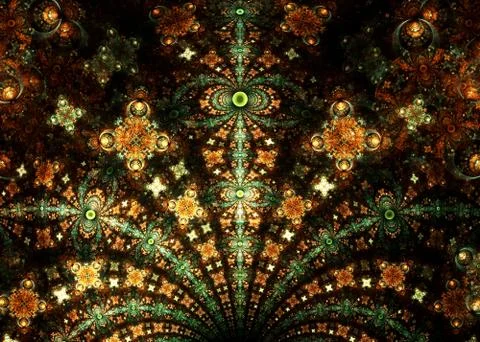 Abstract Fractal Exquisite  Pattern  Background - Fractal Art Stock Illustration