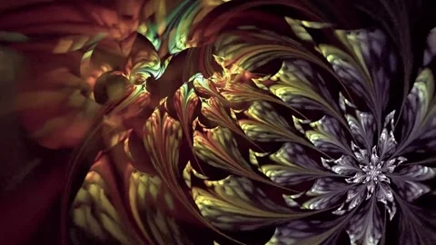 Abstract Fractal Flower Motion Loop Background Stock Footage 346153944