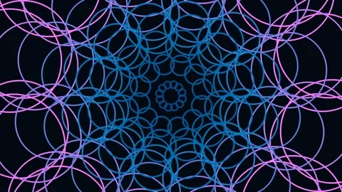 Abstract fractal geometric pattern in deep blue and magenta tones background Stock Footage 341055600