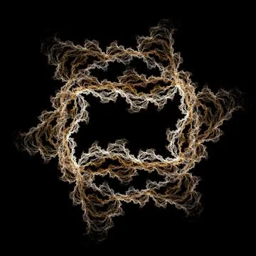 Abstract fractal lightning frame on black Stock Illustration