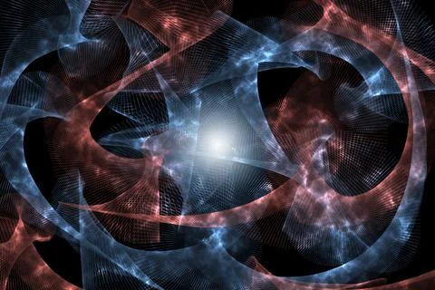 Abstract fractal lines mesh background. 3d illustration Illustrazione stock