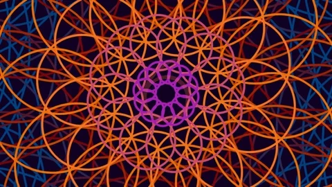 Abstract Fractal Mandala Pattern with Intricate Geometric Cosmic Energy Bac.. Stock Footage 342093387