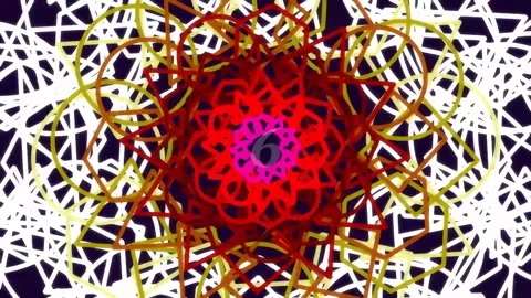 Abstract fractal network design with glowing interconnected lines and centr.. Stock Footage 342203846