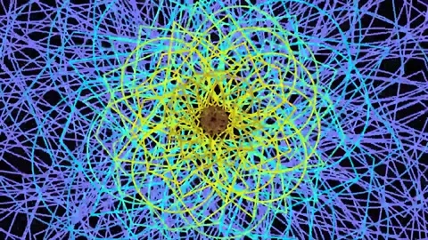 Abstract fractal network pattern representing digital data connections and .. Stock Footage 342114837
