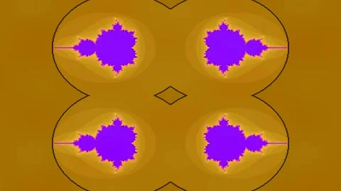 Abstract Fractal Pattern Animation with Blue and Red Geometric Shapes Stock Footage 333082486