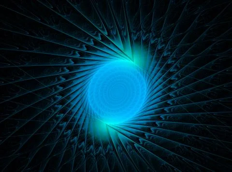 Abstract fractal pattern on black background Stock Illustration