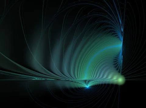 Abstract fractal pattern on black background Stock Illustration