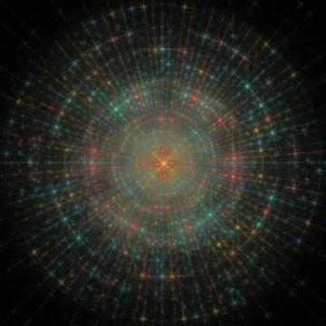 Abstract fractal pattern on black background Stockillustratie