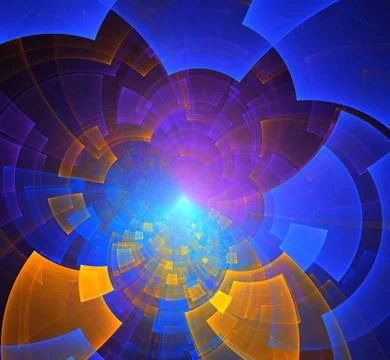 Abstract fractal pattern on black background 库存插图