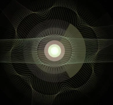 Abstract fractal pattern on black background Illustrazione stock